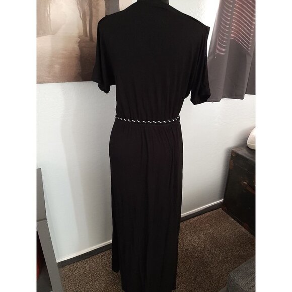 Kut from the Kloth Black open shoulder Short sleeve elastic Waist long dress S - Picture 6 of 10